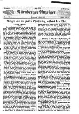 Nürnberger Anzeiger Sonntag 1. April 1866