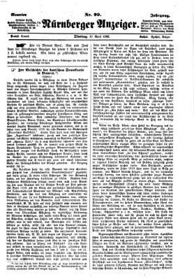 Nürnberger Anzeiger Dienstag 10. April 1866