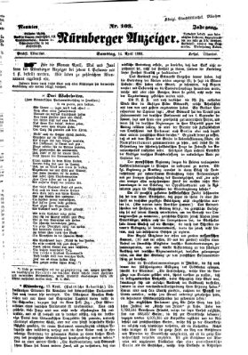 Nürnberger Anzeiger Montag 16. April 1866