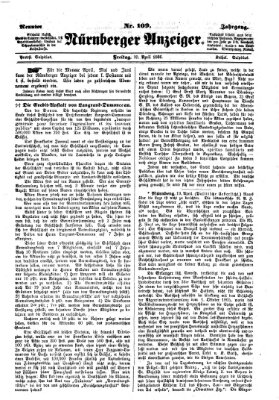 Nürnberger Anzeiger Freitag 20. April 1866