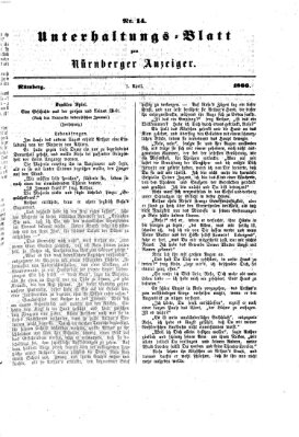 Nürnberger Anzeiger Sonntag 1. April 1866