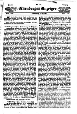 Nürnberger Anzeiger Donnerstag 4. Juli 1867