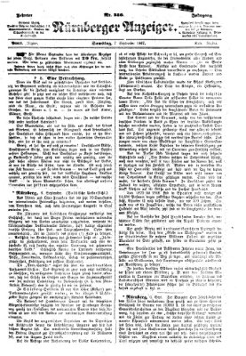 Nürnberger Anzeiger Samstag 7. September 1867