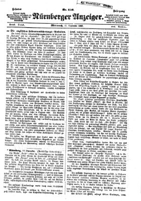 Nürnberger Anzeiger Mittwoch 11. September 1867