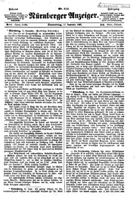 Nürnberger Anzeiger Donnerstag 12. September 1867