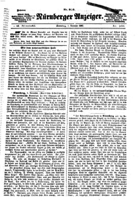 Nürnberger Anzeiger Sonntag 3. November 1867