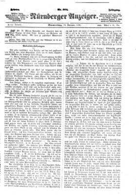 Nürnberger Anzeiger Donnerstag 14. November 1867