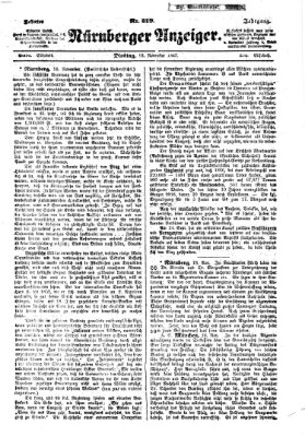 Nürnberger Anzeiger Dienstag 19. November 1867