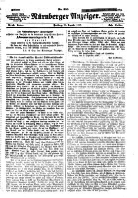 Nürnberger Anzeiger Freitag 20. Dezember 1867