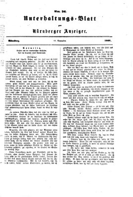 Nürnberger Anzeiger Samstag 14. September 1867