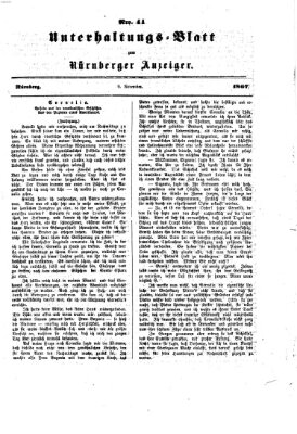 Nürnberger Anzeiger Samstag 9. November 1867