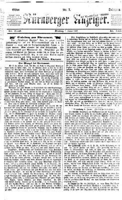 Nürnberger Anzeiger Dienstag 7. Januar 1868