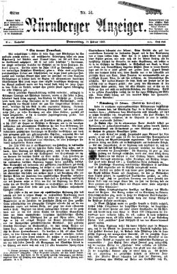 Nürnberger Anzeiger Donnerstag 20. Februar 1868