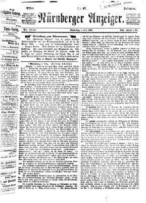 Nürnberger Anzeiger Samstag 7. März 1868