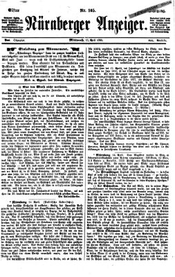 Nürnberger Anzeiger Mittwoch 15. April 1868