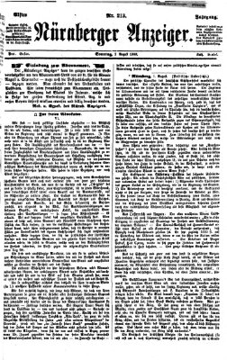 Nürnberger Anzeiger Sonntag 2. August 1868