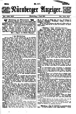 Nürnberger Anzeiger Donnerstag 6. August 1868