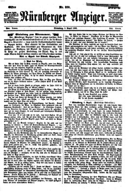 Nürnberger Anzeiger Sonntag 9. August 1868