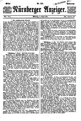 Nürnberger Anzeiger Montag 10. August 1868