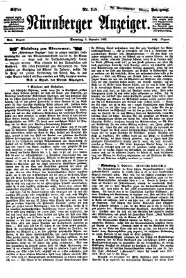 Nürnberger Anzeiger Sonntag 6. September 1868