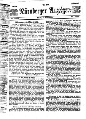 Nürnberger Anzeiger Montag 21. September 1868