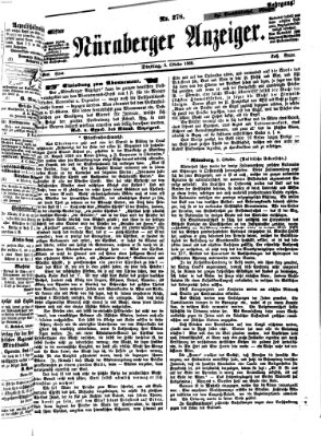 Nürnberger Anzeiger Dienstag 6. Oktober 1868