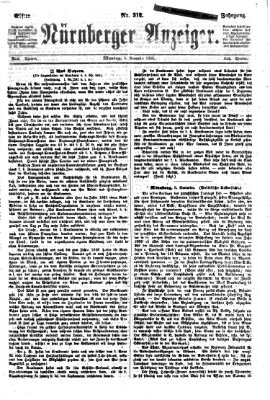 Nürnberger Anzeiger Montag 9. November 1868