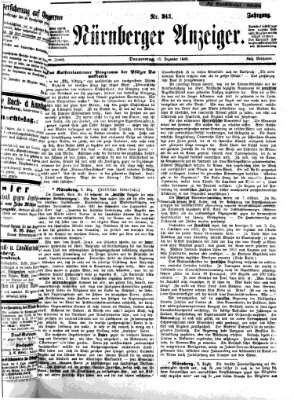 Nürnberger Anzeiger Donnerstag 10. Dezember 1868