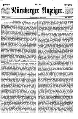 Nürnberger Anzeiger Donnerstag 15. April 1869