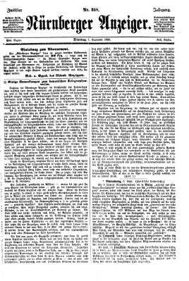 Nürnberger Anzeiger Dienstag 7. September 1869