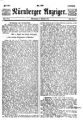 Nürnberger Anzeiger Mittwoch 22. September 1869