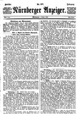 Nürnberger Anzeiger Mittwoch 6. Oktober 1869