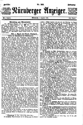 Nürnberger Anzeiger Mittwoch 1. Dezember 1869