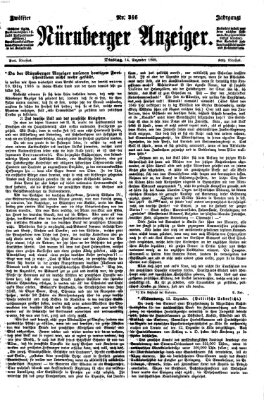 Nürnberger Anzeiger Dienstag 14. Dezember 1869