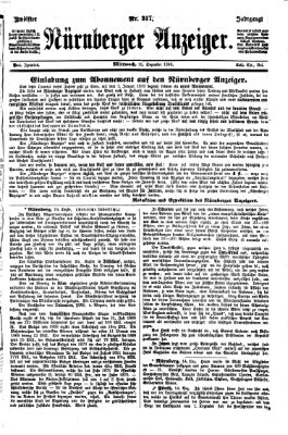 Nürnberger Anzeiger Mittwoch 15. Dezember 1869