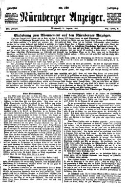 Nürnberger Anzeiger Mittwoch 29. Dezember 1869