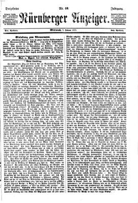 Nürnberger Anzeiger Mittwoch 9. Februar 1870