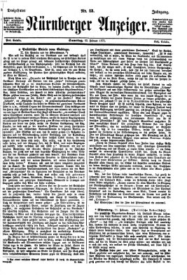 Nürnberger Anzeiger Samstag 12. Februar 1870