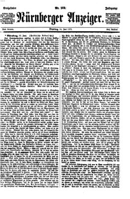 Nürnberger Anzeiger Dienstag 14. Juni 1870