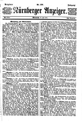 Nürnberger Anzeiger Mittwoch 20. Juli 1870