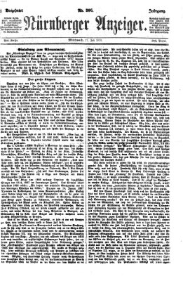 Nürnberger Anzeiger Mittwoch 27. Juli 1870