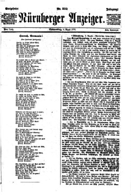 Nürnberger Anzeiger Donnerstag 4. August 1870