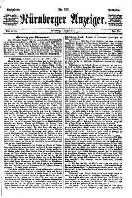 Nürnberger Anzeiger Sonntag 7. August 1870