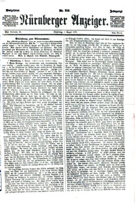 Nürnberger Anzeiger Dienstag 9. August 1870