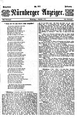 Nürnberger Anzeiger Sonntag 4. September 1870