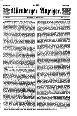 Nürnberger Anzeiger Mittwoch 14. September 1870