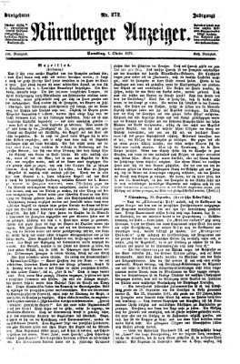 Nürnberger Anzeiger Samstag 1. Oktober 1870