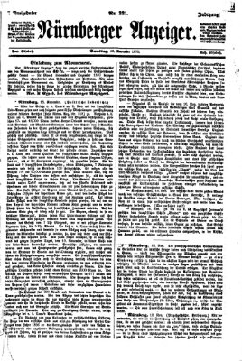 Nürnberger Anzeiger Samstag 19. November 1870