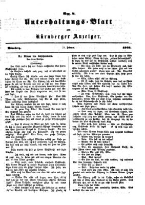 Nürnberger Anzeiger. Unterhaltungs-Blatt (Nürnberger Anzeiger) Samstag 22. Februar 1868