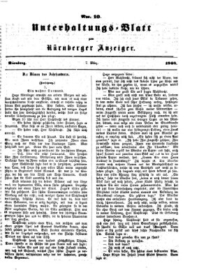 Nürnberger Anzeiger. Unterhaltungs-Blatt (Nürnberger Anzeiger) Samstag 7. März 1868